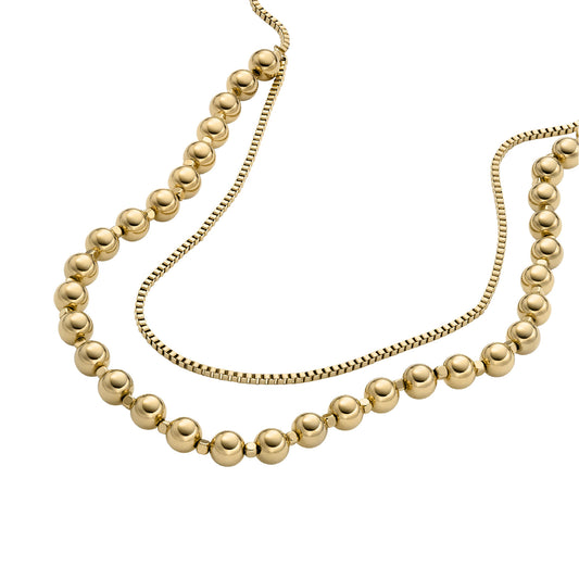 Collana multifilo Fossil in acciaio color oro da donna F.JA7248710