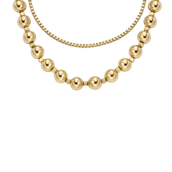 Collana multifilo Fossil in acciaio color oro da donna F.JA7248710