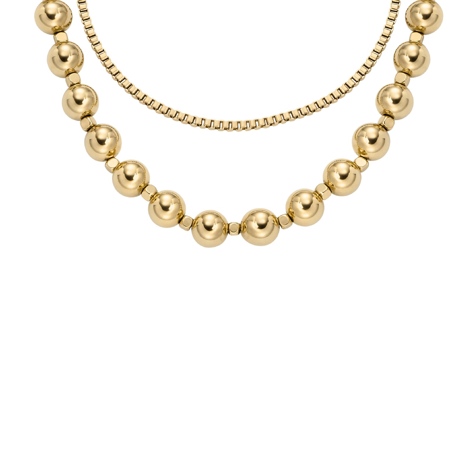 Collana multifilo Fossil in acciaio color oro da donna F.JA7248710