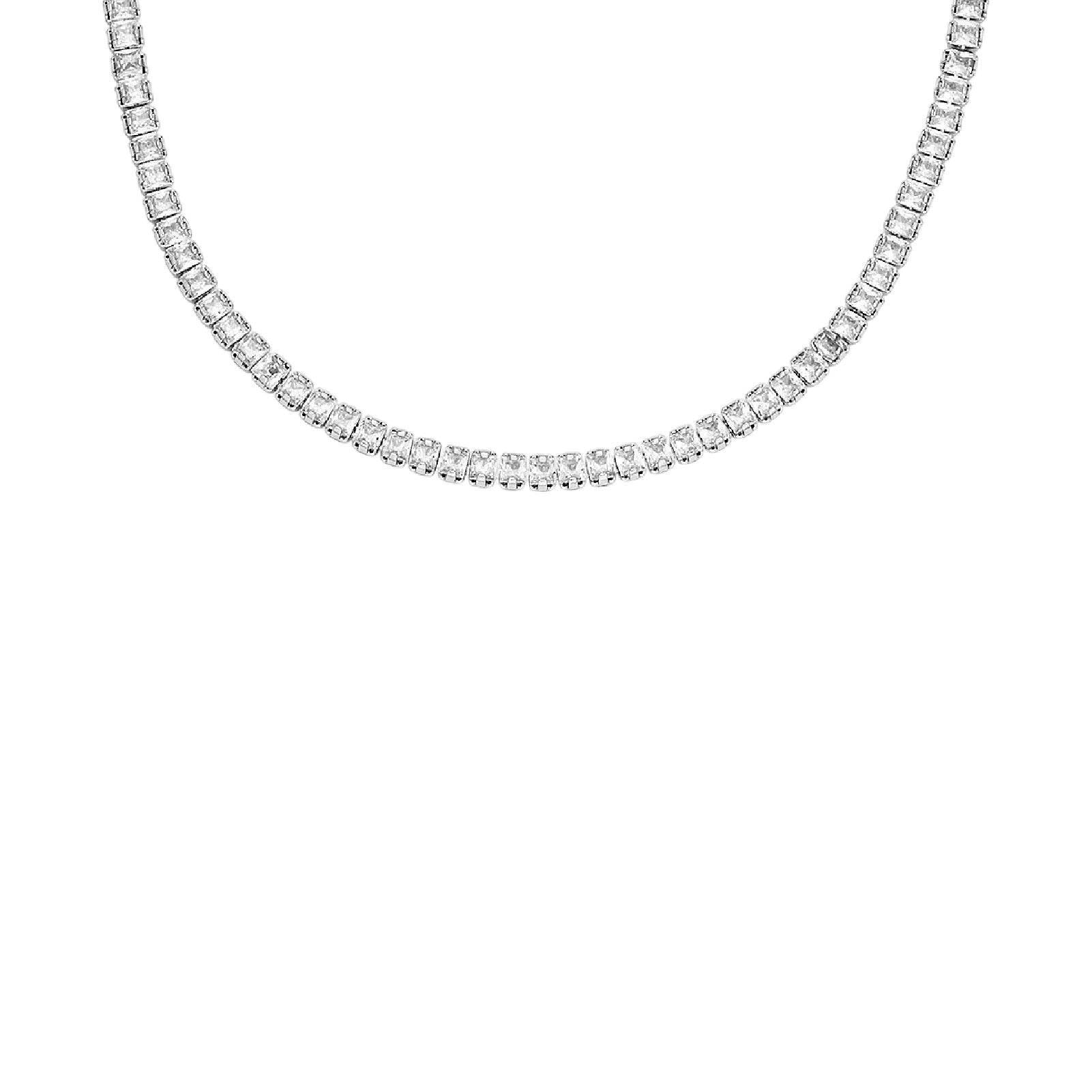 Collana tennis Fossil acciaio rodiato con cristalli bianchi