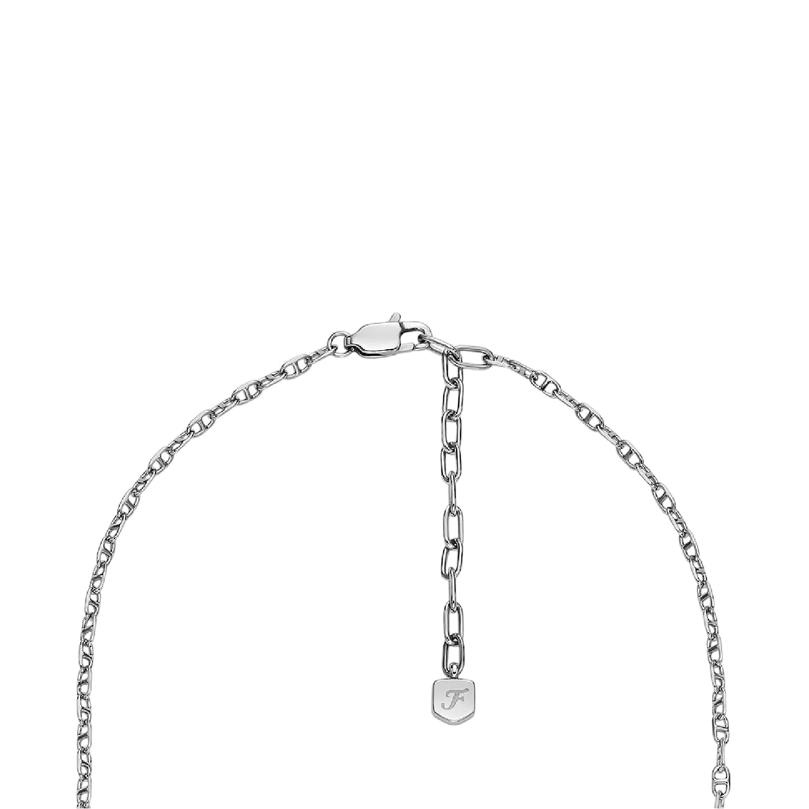 Collana tennis Fossil acciaio rodiato con cristalli bianchi
