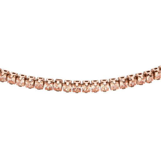 Bracciale tennis Fossil Ellis in ottone colore oro rosa Regolabile 16,5-19,5 cm