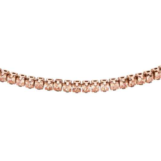 Bracciale tennis Fossil Ellis in ottone colore oro rosa Regolabile 16,5-19,5 cm
