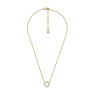 Collana catena Fossil Ellis in ottone oro con cristalli MISURA UNICA