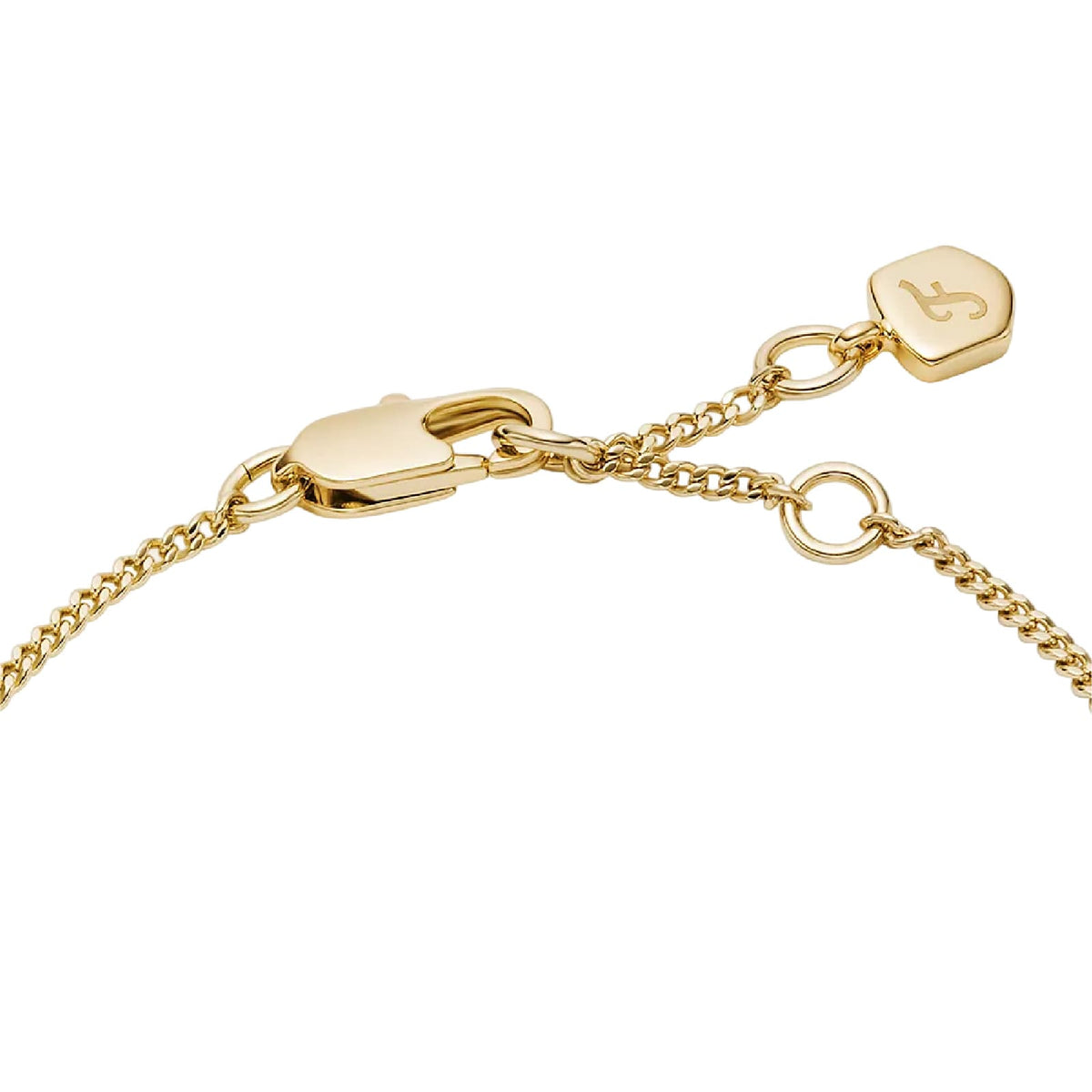 Bracciale catena Fossil Ellis in ottone oro con cristalli 19 cm