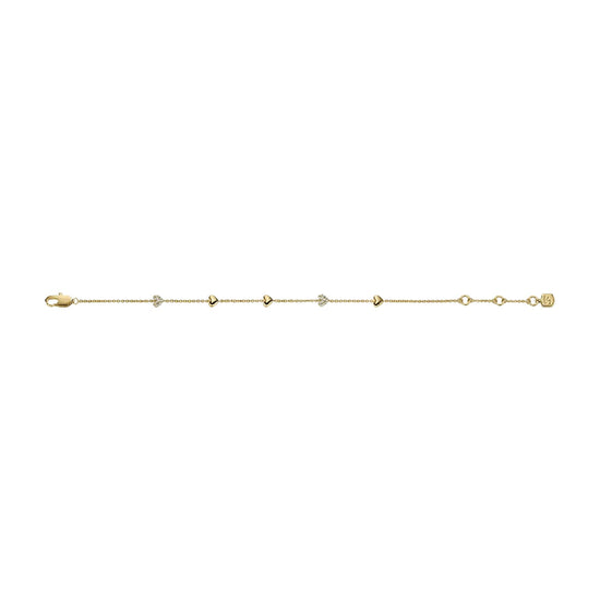 Bracciale catena Fossil Sutton Heartbeat in ottone oro cuori 19 cm