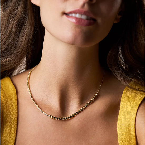 Collana tennis Fossil Sutton Love-All in ottone oro cuori MISURA UNICA