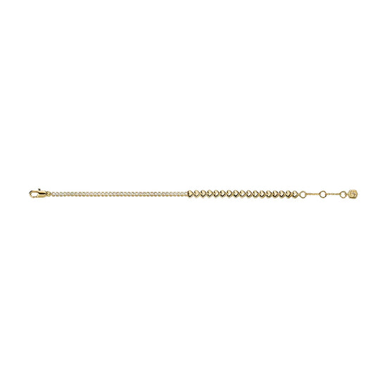 Bracciale tennis Fossil Sutton Love-All in ottone oro cuori 19 cm