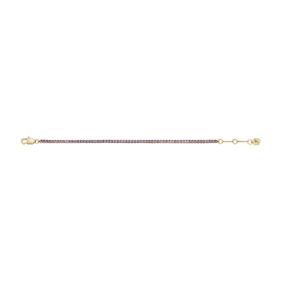 Bracciale tennis Fossil Ellis Pavé Glitz in ottone oro viola 19 cm