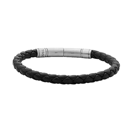 Bracciale Fossil Townsman pelle intrecciata marrone uomo 21,7 cm