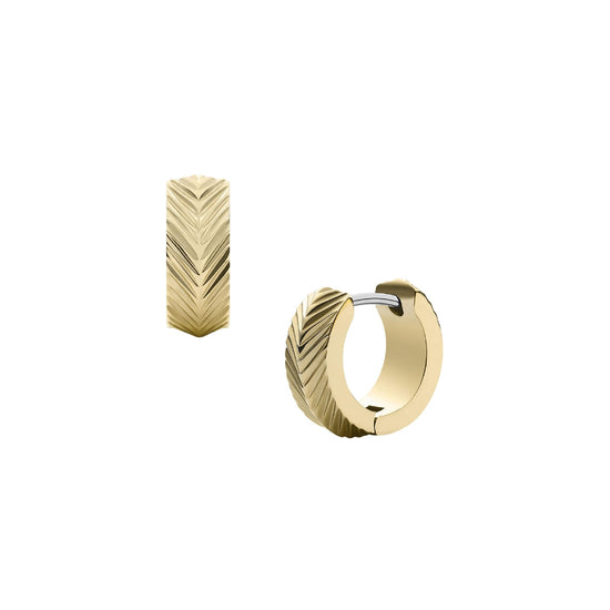 Orecchini a cerchio Fossil Harlow acciaio color oro donna MISURA UNICA