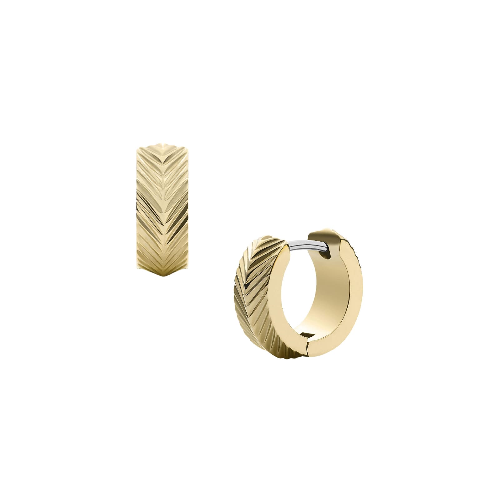 Orecchini a cerchio Fossil Harlow acciaio color oro donna MISURA UNICA