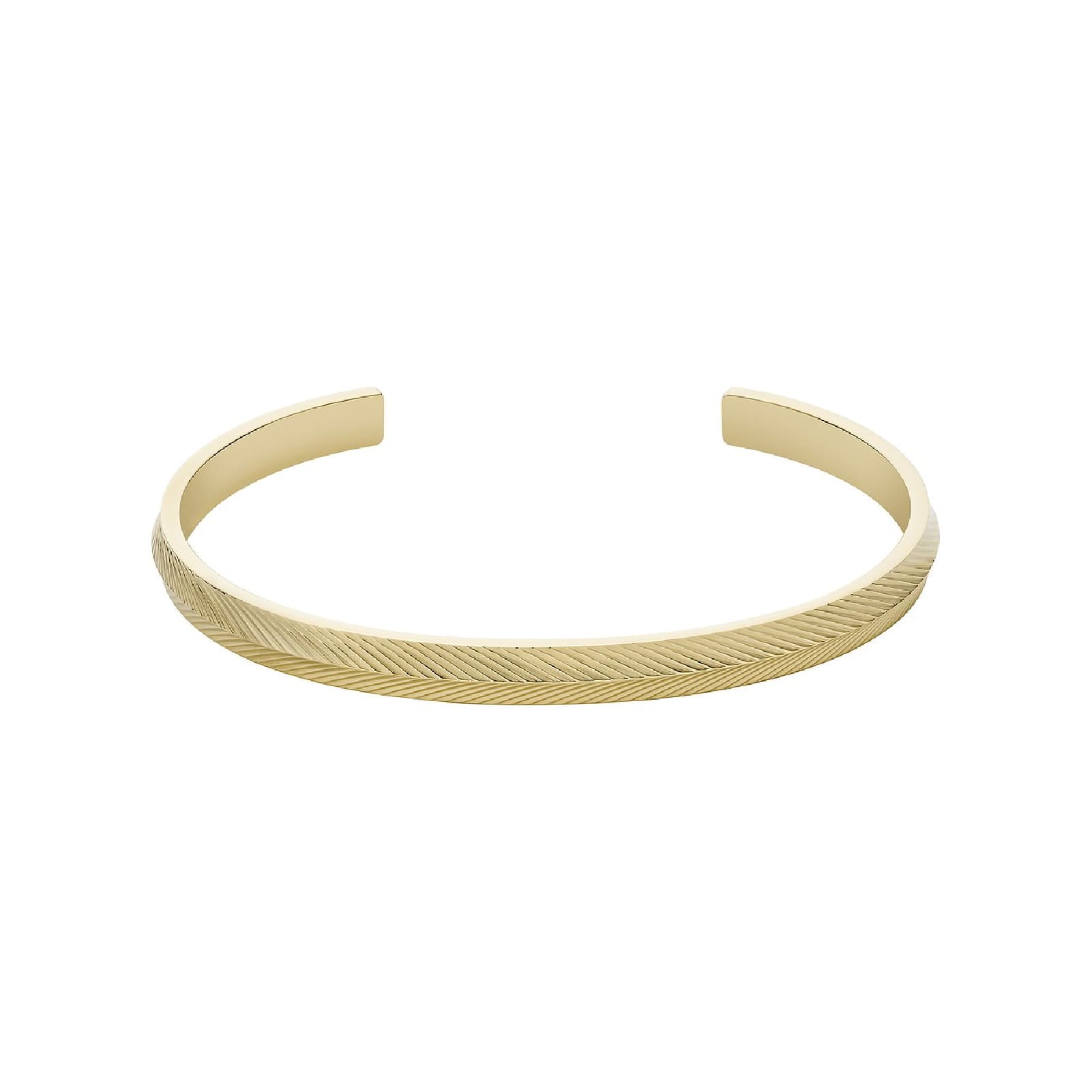 Bracciale rigido Fossil Harlow acciaio color oro donna 17,5 cm