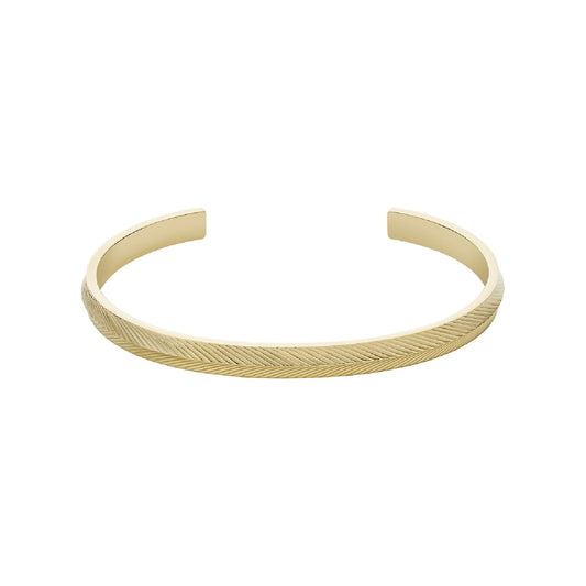 Bracciale rigido Fossil Harlow acciaio color oro donna 17,5 cm
