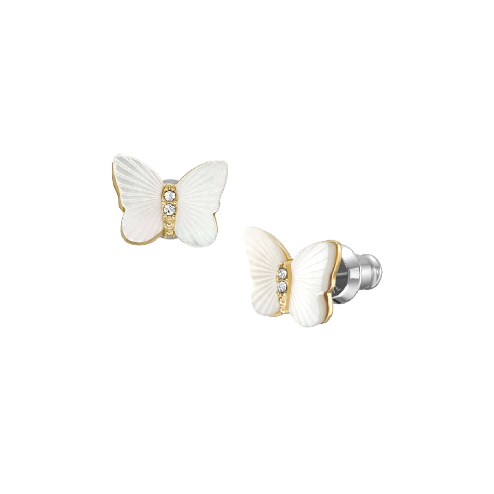 Orecchini a lobo Fossil Sutton con farfalla in madreperla donna MISURA UNICA