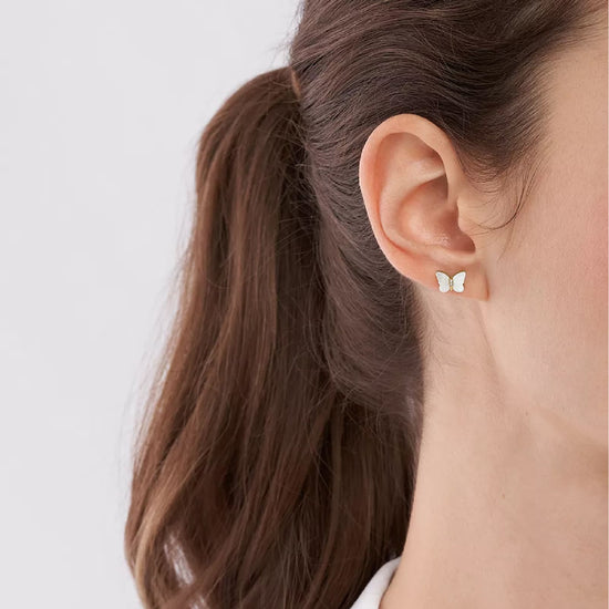 Orecchini a lobo Fossil Sutton con farfalla in madreperla donna MISURA UNICA