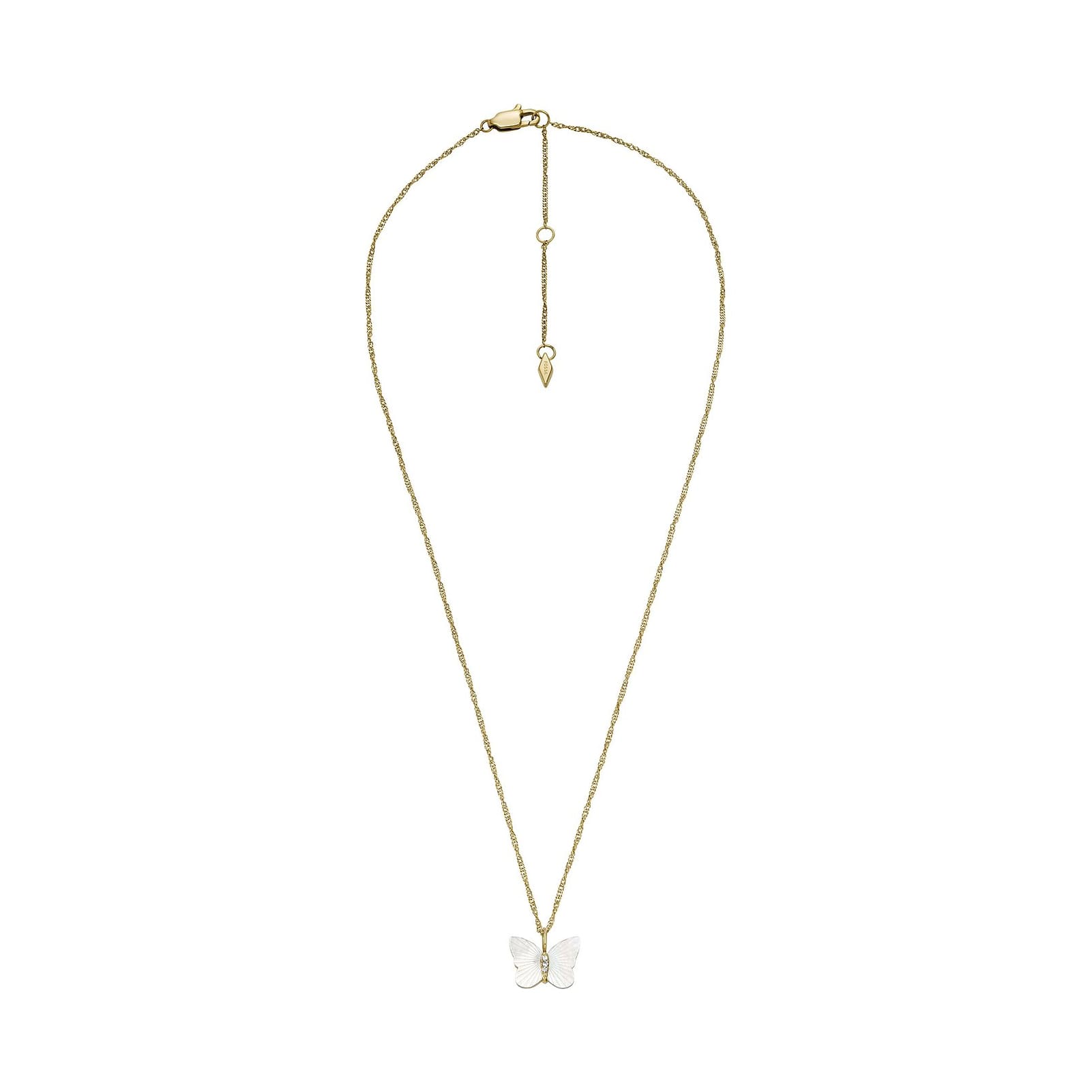 Collana Fossil Sutton con farfalla madreperla bianca donna MISURA UNICA