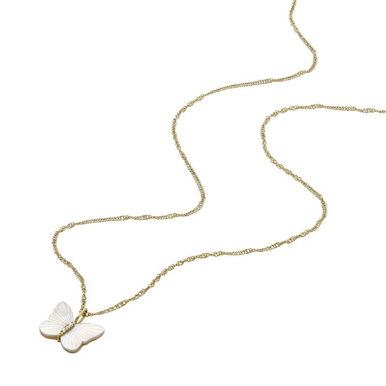 Collana Fossil Sutton con farfalla madreperla bianca donna MISURA UNICA