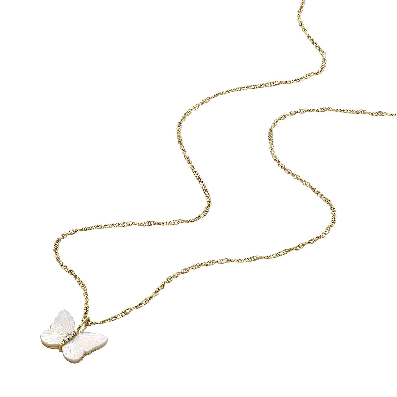 Collana Fossil Sutton con farfalla madreperla bianca donna MISURA UNICA