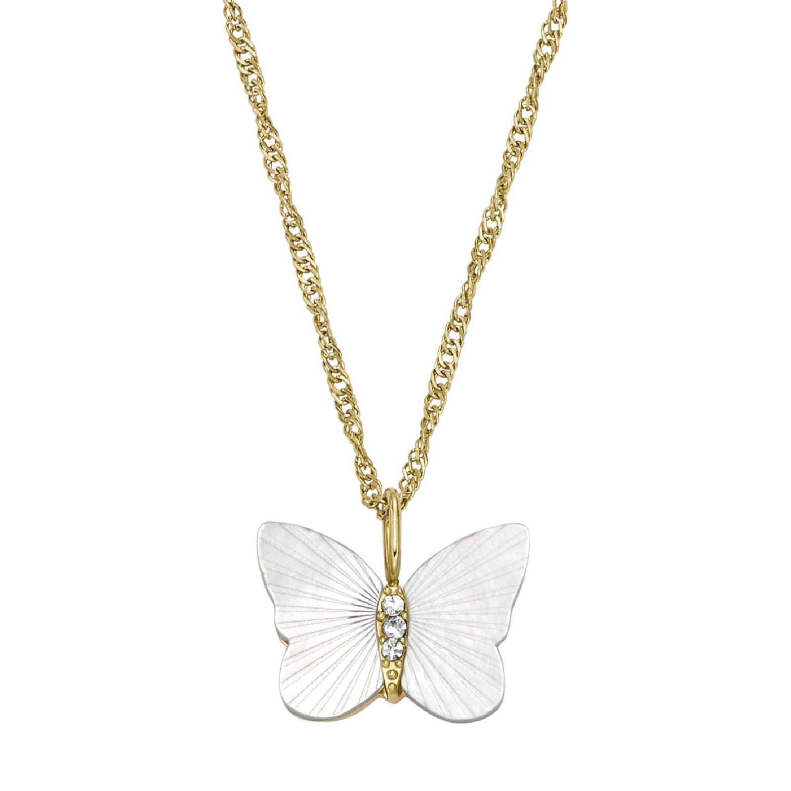 Collana Fossil Sutton con farfalla madreperla bianca donna MISURA UNICA