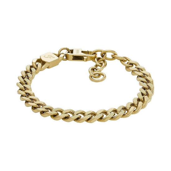 Bracciale catena Fossil Harlow acciaio color oro donna 16,5 cm