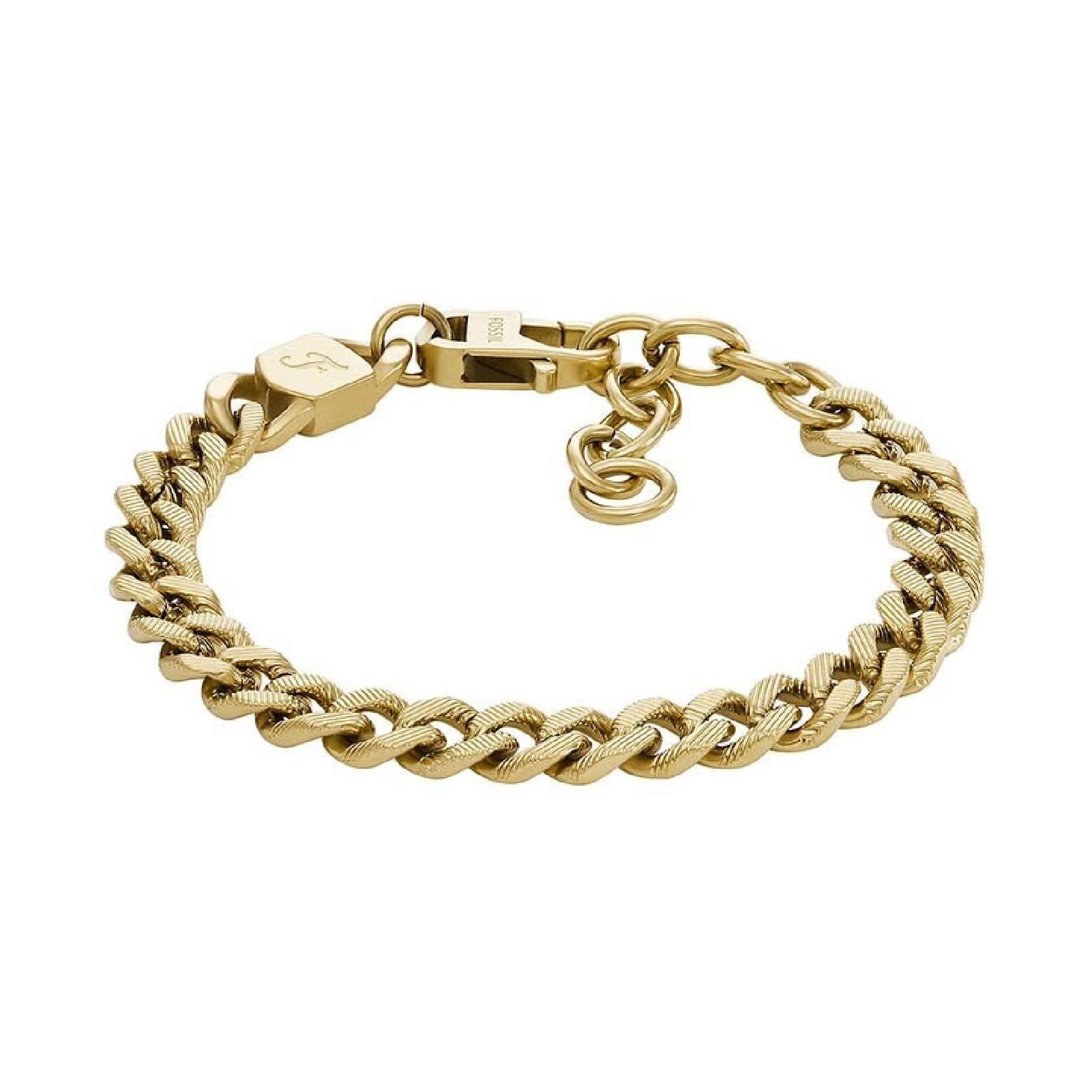 Bracciale catena Fossil Harlow acciaio color oro donna 16,5 cm