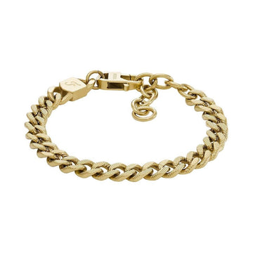 Bracciale catena Fossil Harlow acciaio color oro donna 16,5 cm