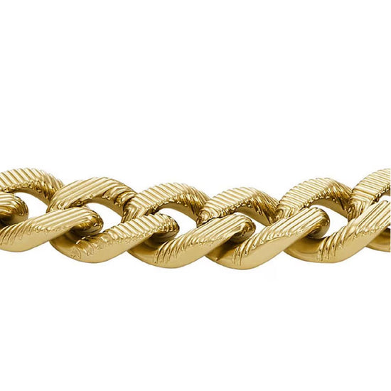 Bracciale catena Fossil Harlow acciaio color oro donna 16,5 cm