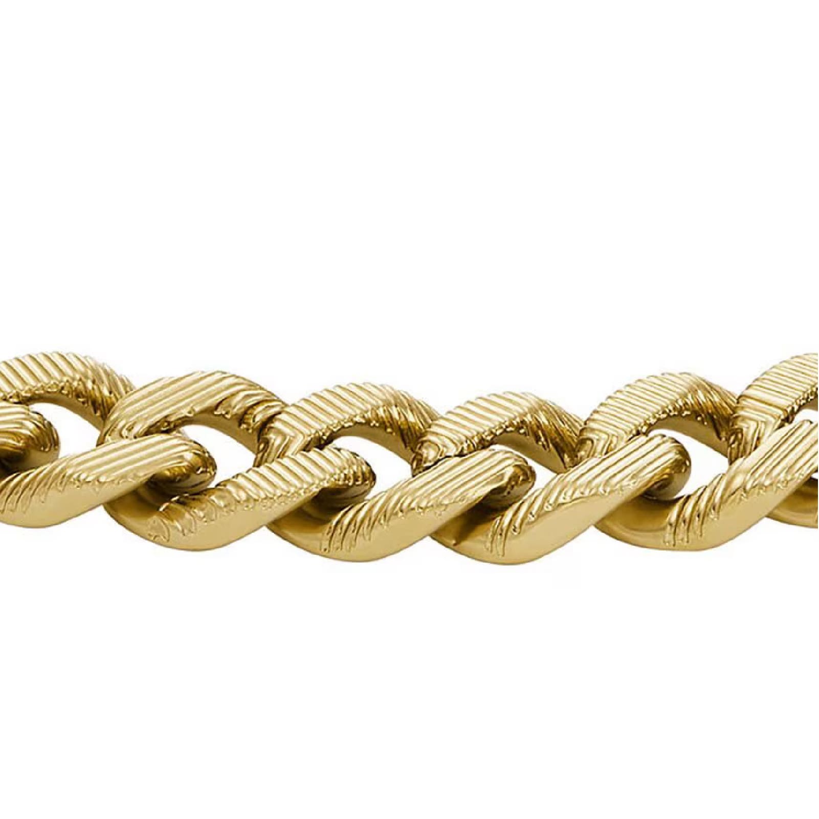 Bracciale catena Fossil Harlow acciaio color oro donna 16,5 cm