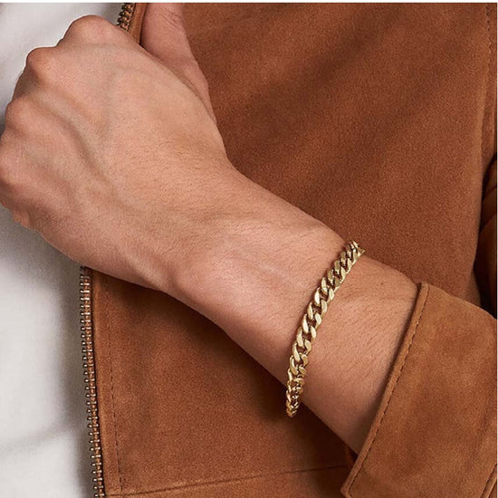 Bracciale catena Fossil Harlow acciaio color oro donna 16,5 cm