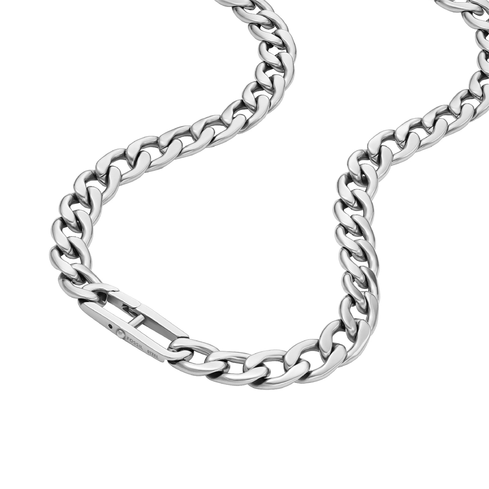 Collana a catena Fossil in acciaio inossidabile argento F.JF04769040