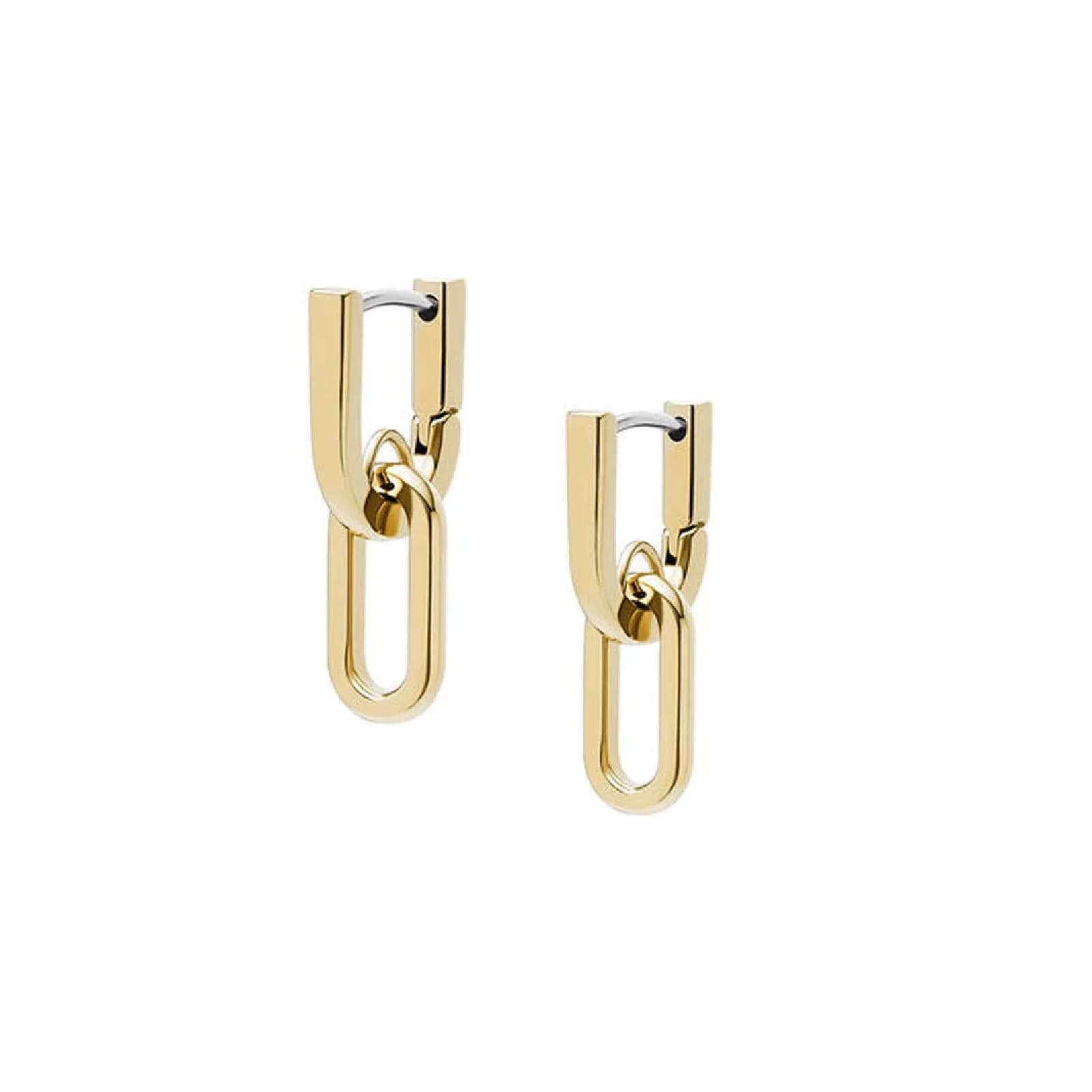 Orecchini pendenti Fossil Heritage D-Link acciaio oro donna MISURA UNICA