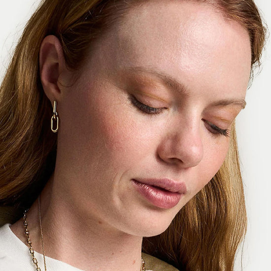 Orecchini pendenti Fossil Heritage D-Link acciaio oro donna MISURA UNICA