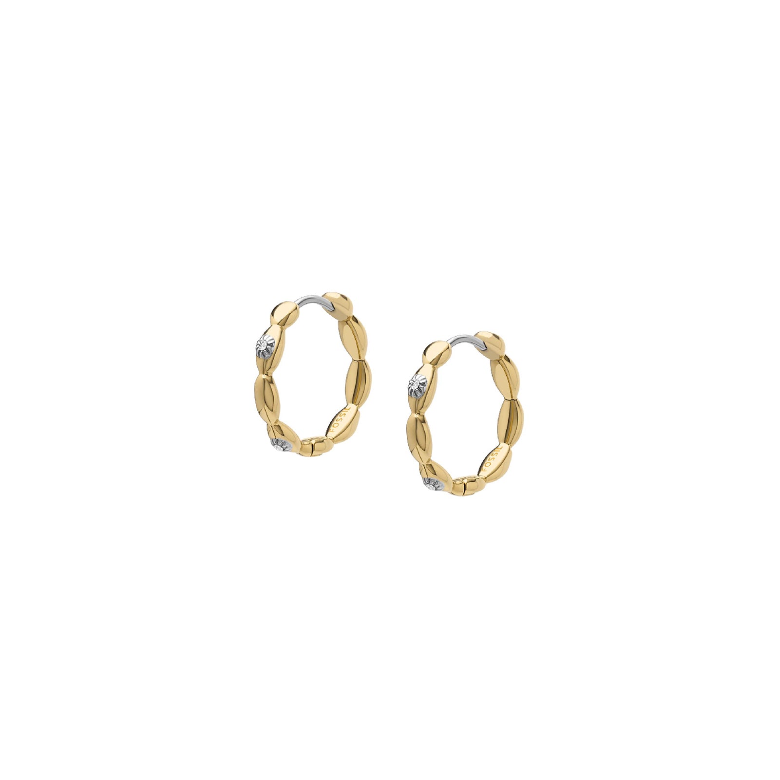 Orecchini a cerchio Fossil in acciaio inossidabile oro da donna F.JF04795710