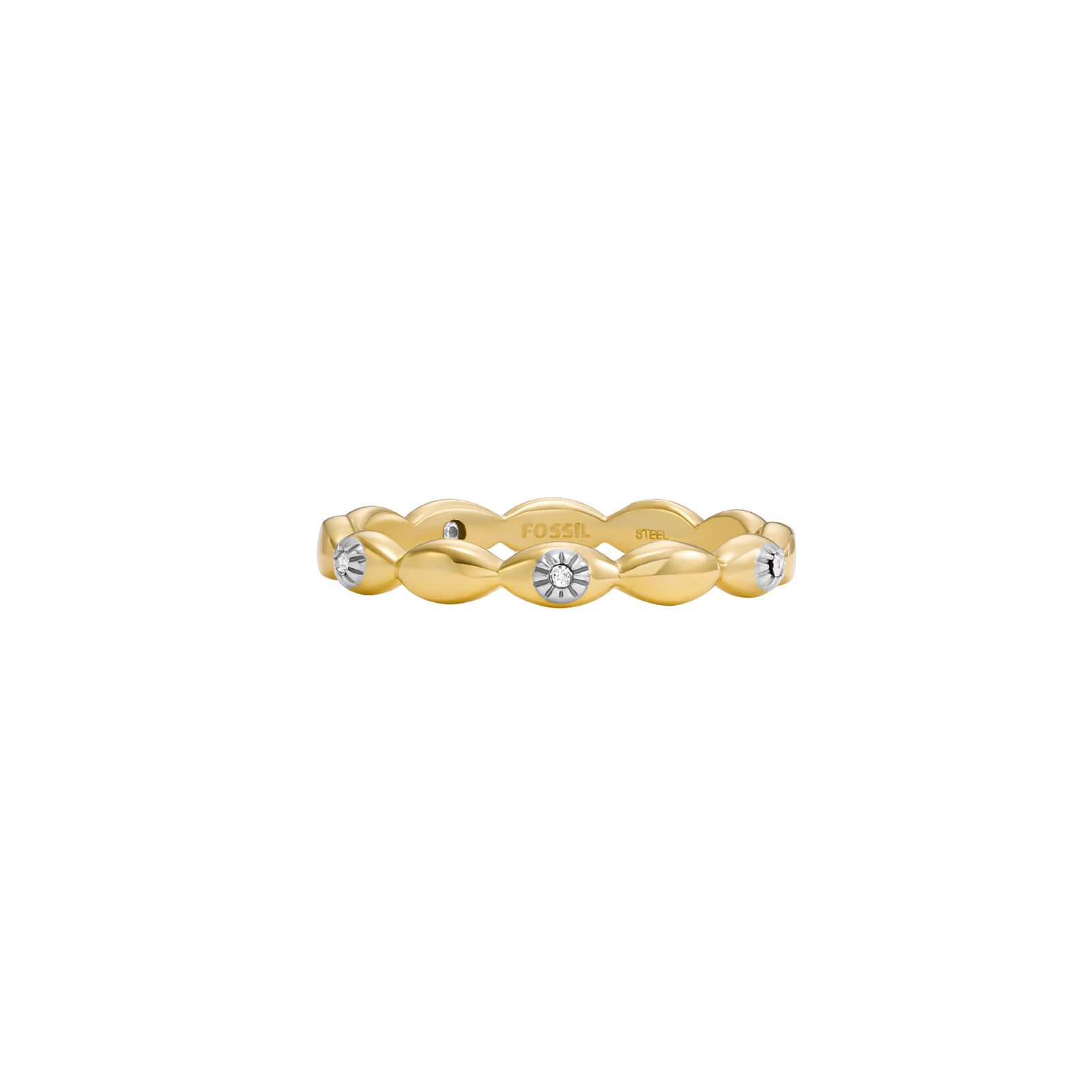 Anello Fossil in acciaio inossidabile color oro da donna F.JF04796710