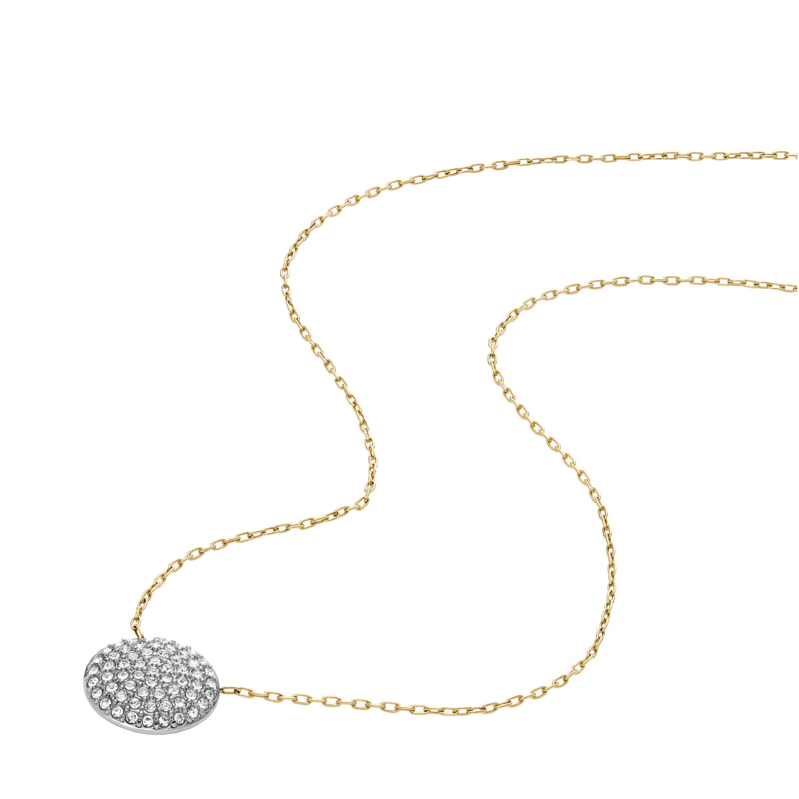 Set collana orecchini Fossil acciaio bicolore cristalli donna MISURA UNICA