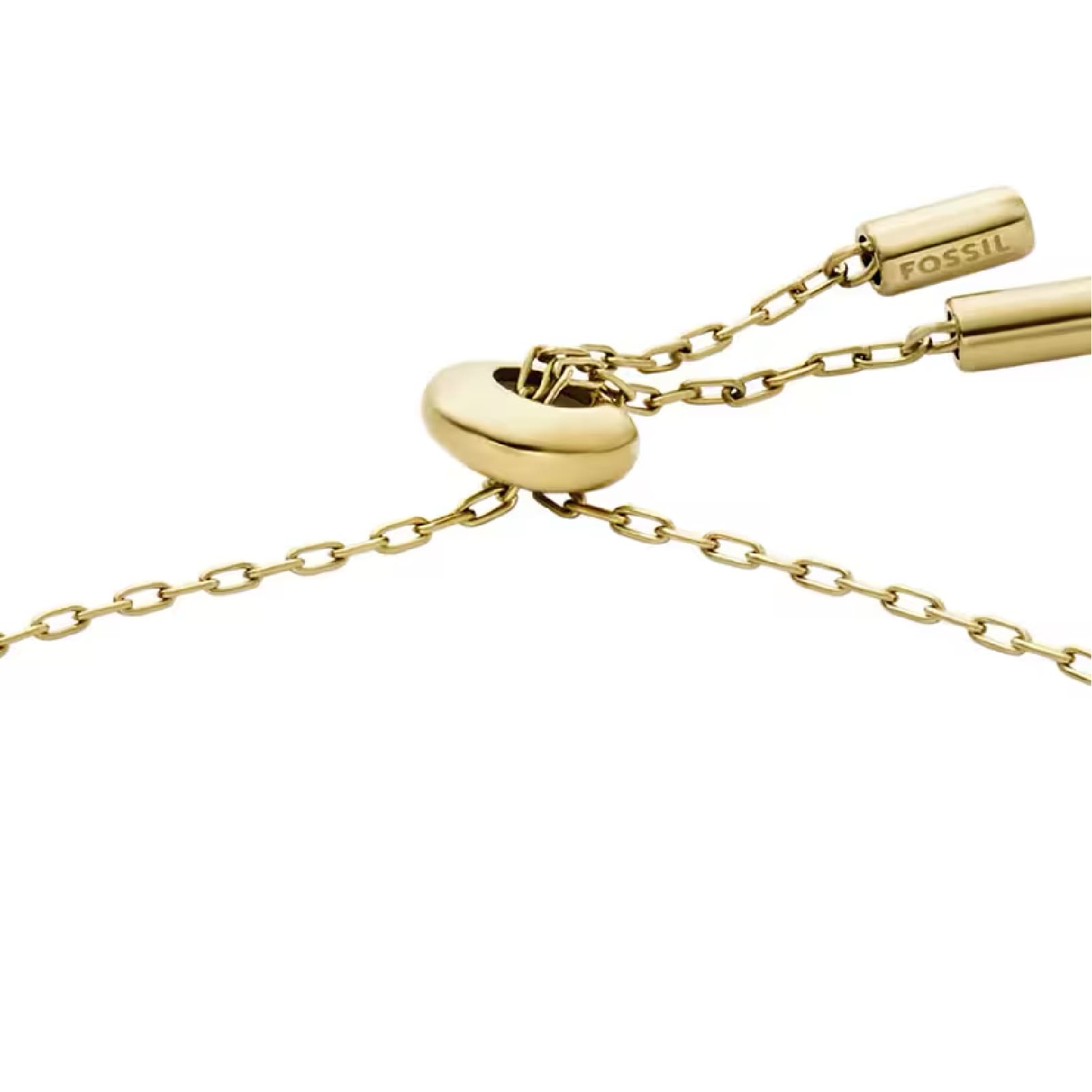 Bracciale catena Fossil Merrit acciaio oro con cristalli donna 21,6 cm