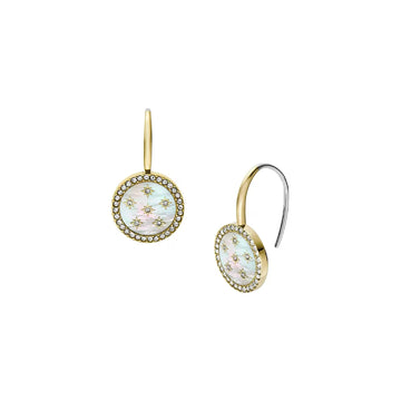 Orecchini pendenti Fossil Merrit acciaio oro e madreperla donna MISURA UNICA