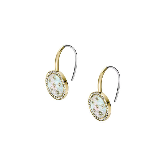 Orecchini pendenti Fossil Merrit acciaio oro e madreperla donna MISURA UNICA