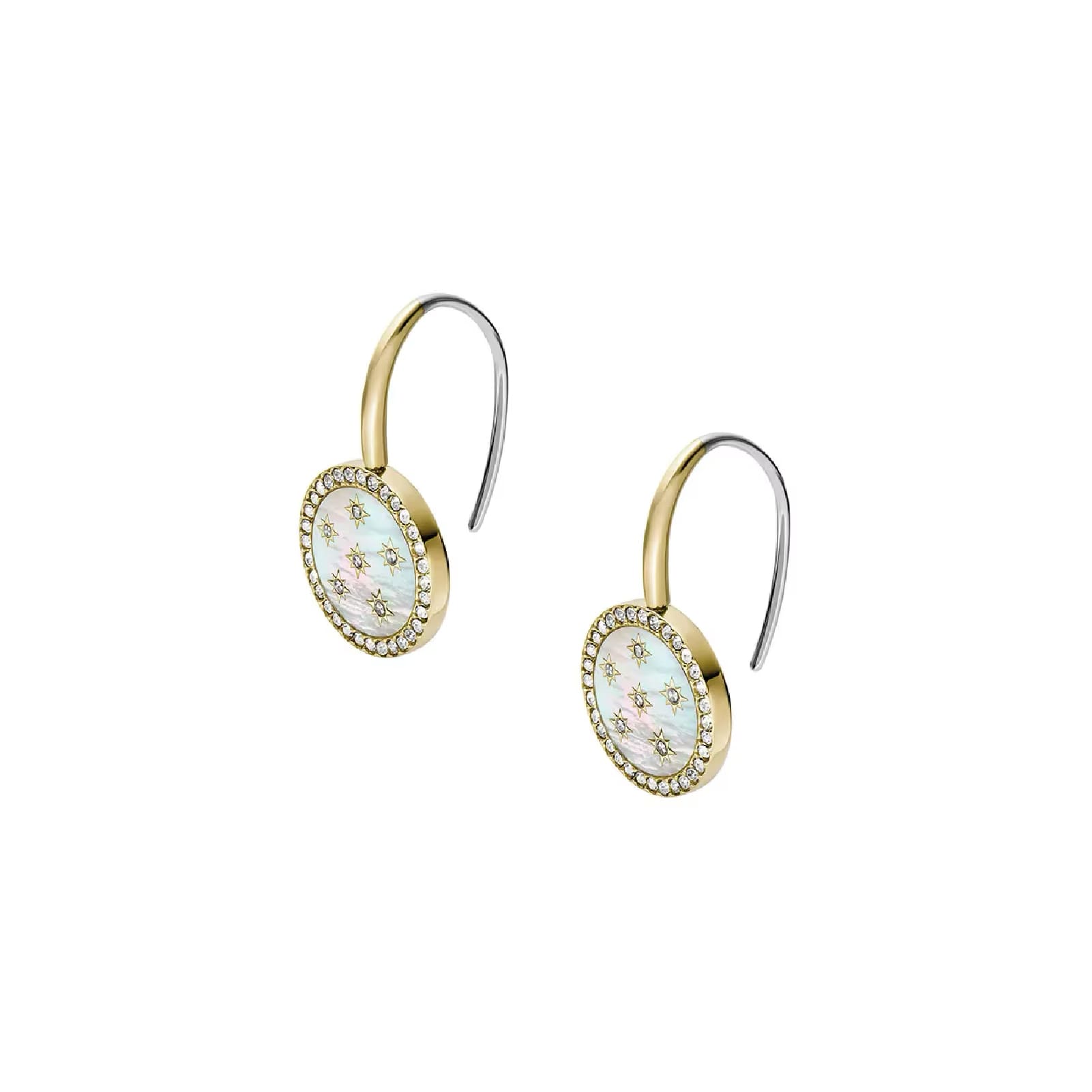 Orecchini pendenti Fossil Merrit acciaio oro e madreperla donna MISURA UNICA