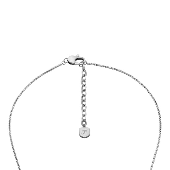 Collana da uomo Fossil acciaio con piastrina pendente