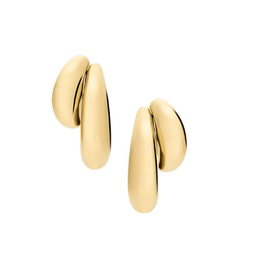 Orecchini Fossil Domed acciaio dorato da donna MISURA UNICA