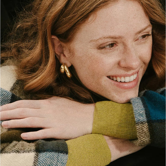 Orecchini Fossil Domed acciaio dorato da donna MISURA UNICA