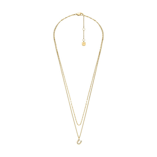 Collana Fossil in acciaio dorato con ferro di cavallo MISURA UNICA