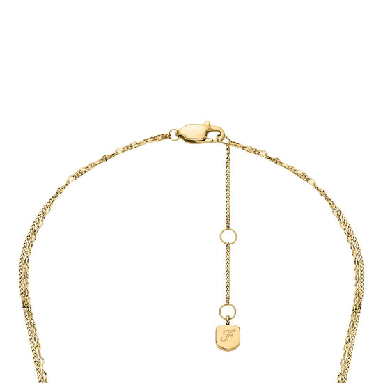 Collana Fossil in acciaio dorato con ferro di cavallo MISURA UNICA