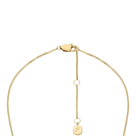 Collana Fossil in acciaio dorato con farfalla di zirconi MISURA UNICA