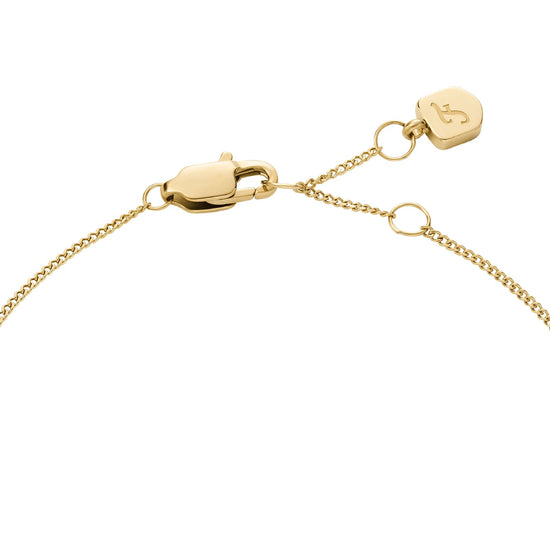 Bracciale catena Fossil in acciaio dorato con farfalla 19 cm