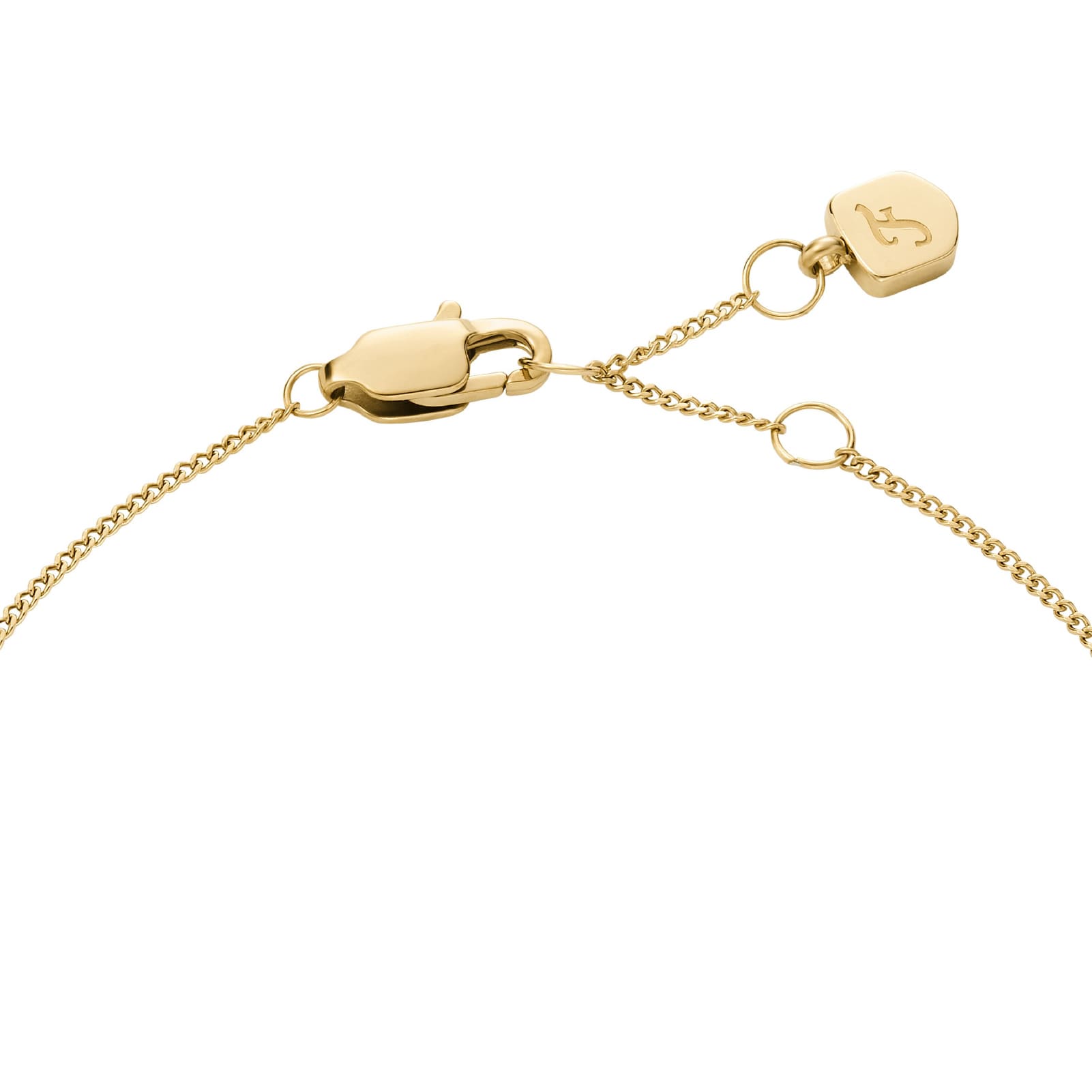 Bracciale catena Fossil in acciaio dorato con farfalla 19 cm