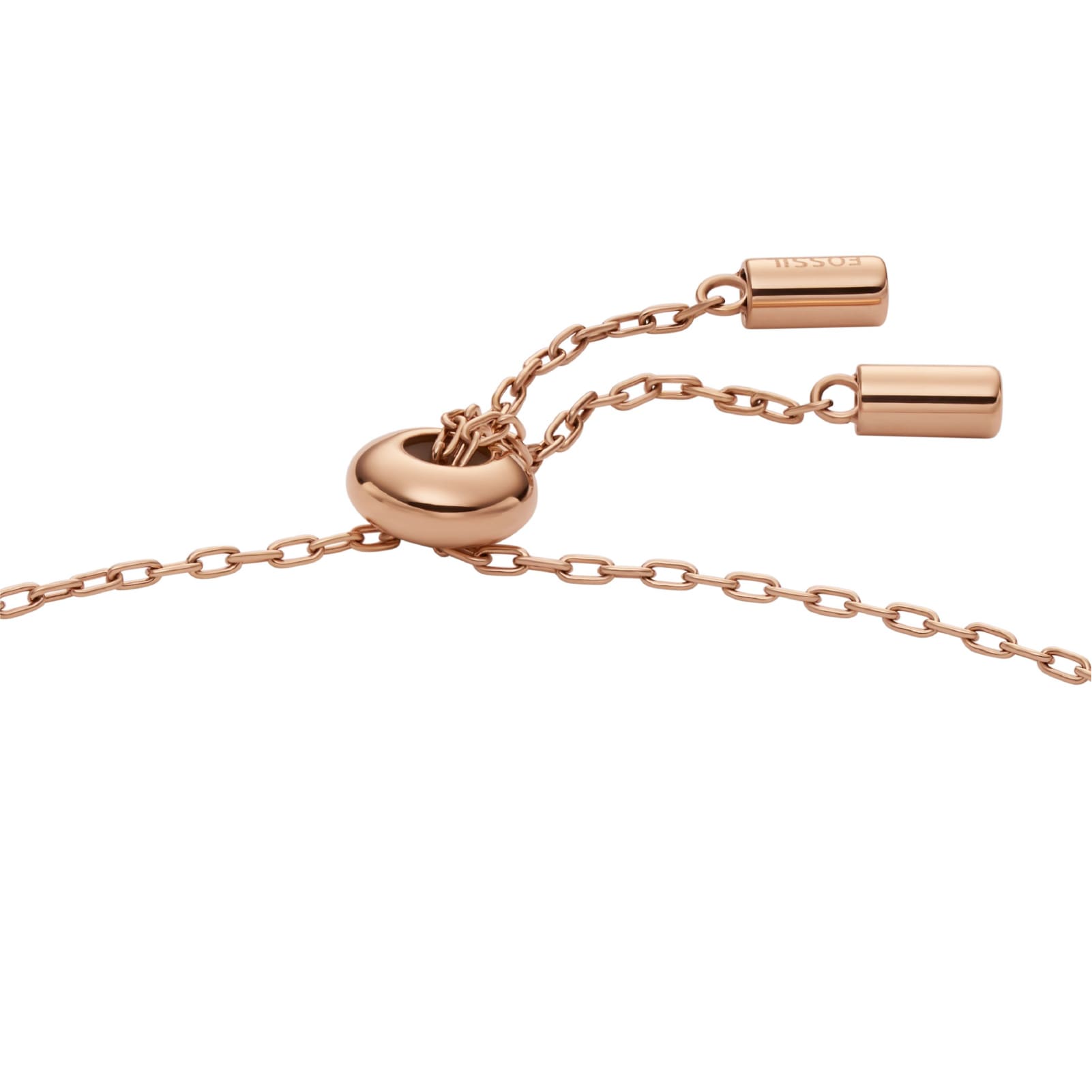 Bracciale Fossil acciaio rosé elemento madreperla e cristalli REGOLABILE