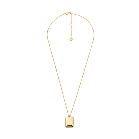 Collana Fossil Raquel acciaio oro pendente rettangolare donna MISURA UNICA